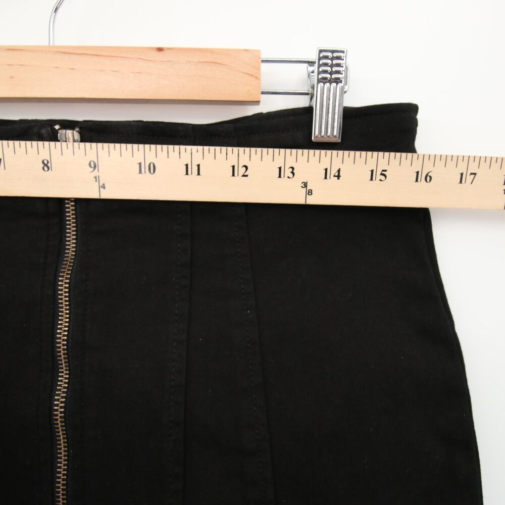 Free People Skirt Black Denim Front Zip Mini High Rise Layla Sexy We the Free 10 - Picture 5 of 10